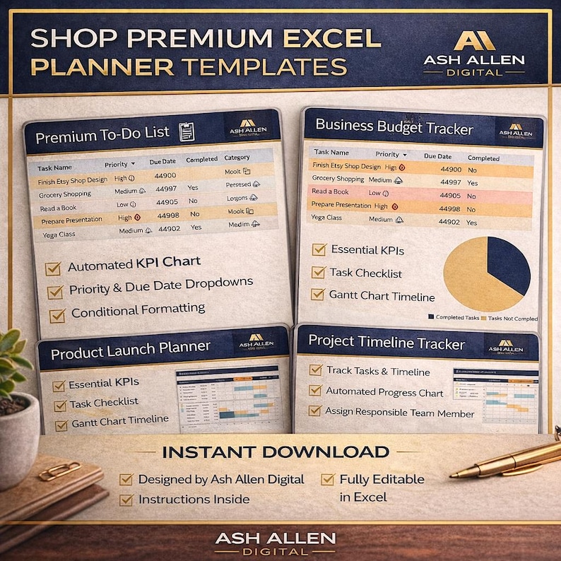 Simple Excel To-do List Template | Automated Task Tracker, Daily ...