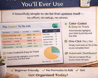 Modello Excel per la lista delle cose da fare, strumento automatico per il monitoraggio delle attività quotidiane.