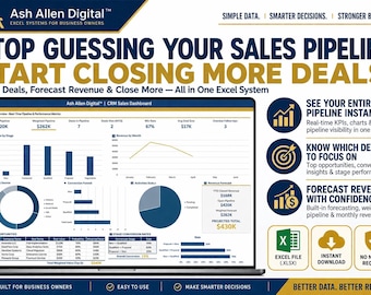 CRM Excel Templates | Sales Pipeline Tracker, Lead Management & Revenue Forecast Dashboard