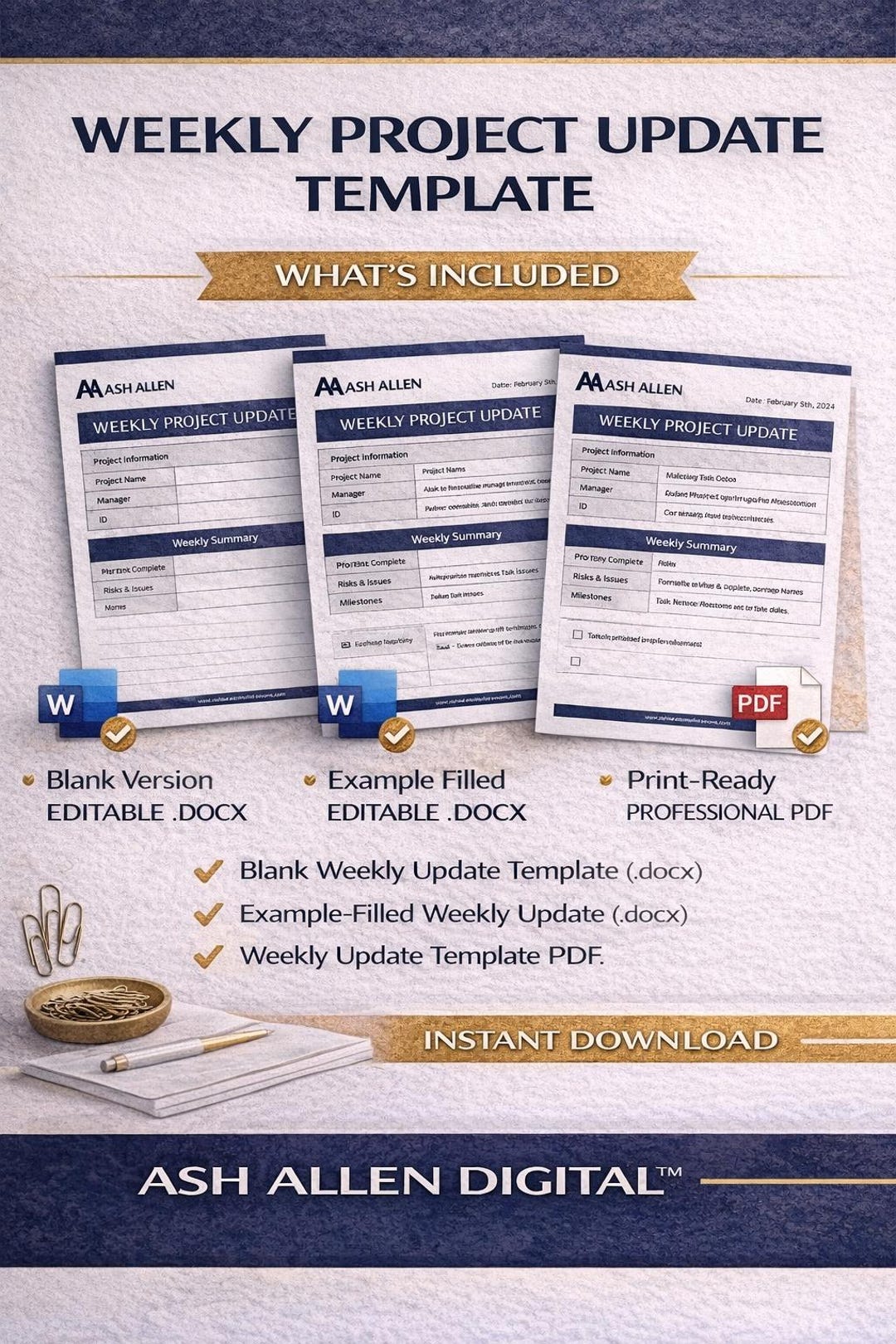 Weekly Project Status Report Template | PMO Update Dashboard Executive ...
