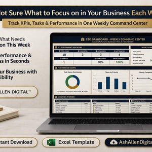 Plantilla de Excel para el panel de control del CEO / Seguimiento semanal de KPI del centro de mando