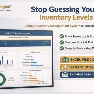 Inventory Management Excel Template | Stock Tracker, Inventory Dashboard & Reorder Planner image 1