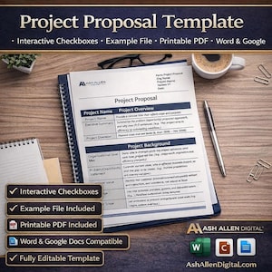 Modèle de proposition de projet modifiable | Word, Google Documents, PDF