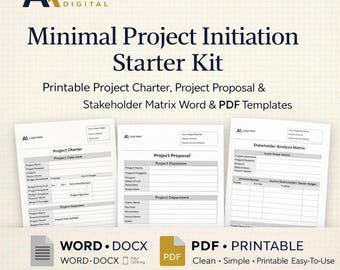 Project Initiation Template Starter Kit | Proposal, Charter, Stakeholder Matrix for Planning