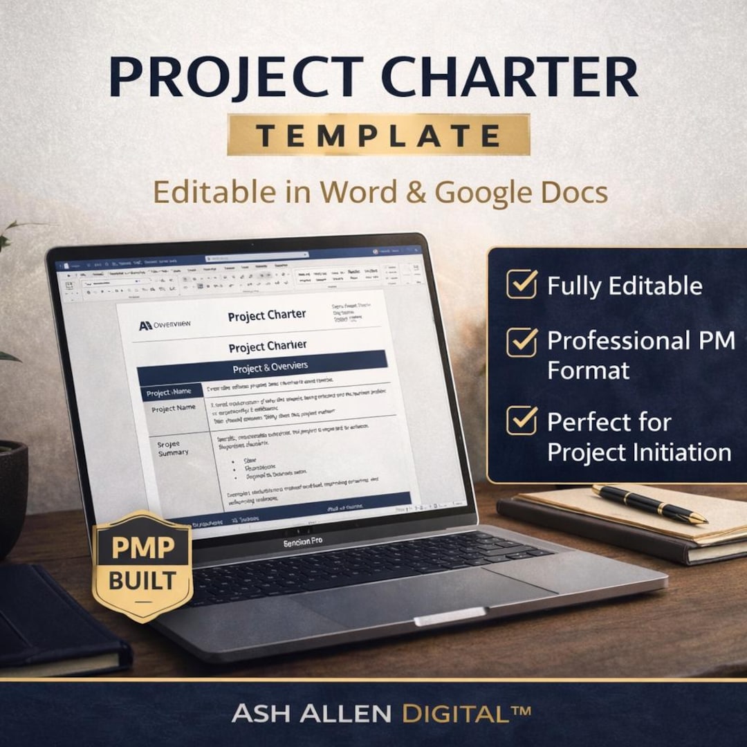 Project Charter Template | Editable Word, Google Docs, PDF Starter Kit ...