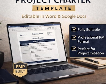 Modelo de Termo de Abertura de Projeto | Kit Inicial Editável em Word, Google Docs e PDF