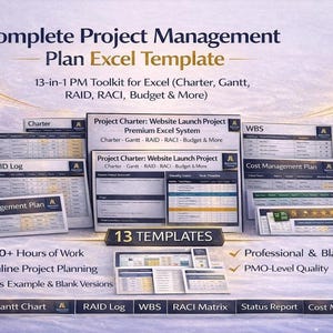 Project Planning Templates Excel | Gantt Chart, Charter, Roadmap & Strategy Toolkit