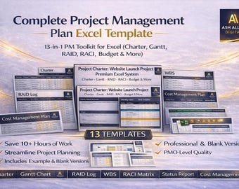 Project Planning Templates Excel | Gantt Chart, Charter, Roadmap & Strategy Toolkit