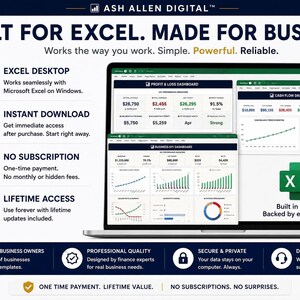 Business Finance Command Center™ Bundle | Cash Flow Forecast, Profit Loss, & KPI Dashboard Excel System image 9