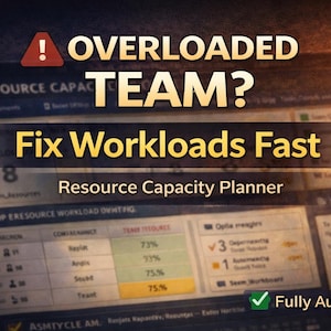 Resource Capacity Planner Excel Template | Team Workload & Utilization Tracker | PMO Dashboard Tool