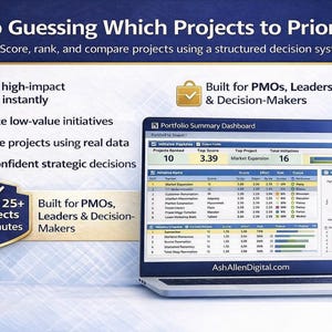 Project Prioritization Matrix Excel Template, Portfolio Scoring Dashboard for PMO