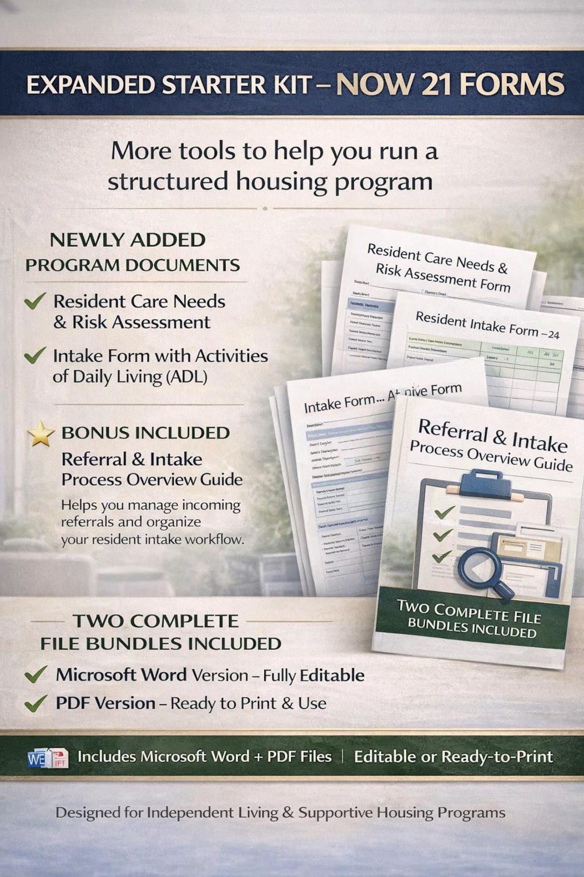 Independence Order Form Independent Living Facility Essential Forms | Group Home Business | 21 ...