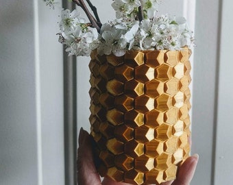 Honeycomb Vase for paint brushes  pencils,  or make up brushes, dorm room décor, classroom décor