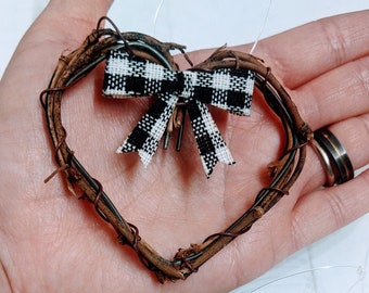 Mini Grapevine Heart Wreaths Valentine Ornament