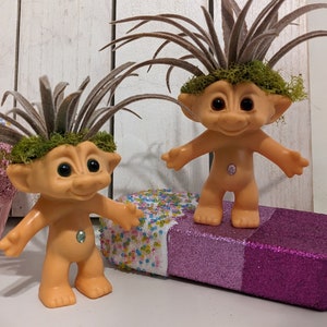 Air Plant Troll Planter for Indoor Gardening with Artifical  Tillandsia Air Plant