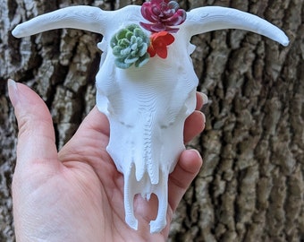 Faux Taxidermy Texas Longhorn Skull, 3D Printed, Cow Skull, Southwest Décor, Tier Tray décor