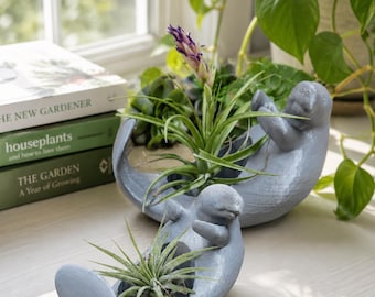 3D Printed Manatee Planter,  for Indoor Air plant and small succulent Gardening