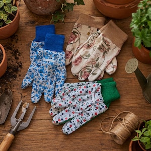 Gardening Gloves for Adult women & kids, Cotton garden gloves, gardener gift image 1