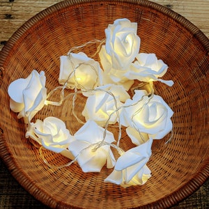 Rose petal LED String Lights, Battery operated Fairy lights for Indoor or patio image 6