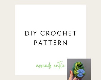 Downloadable Crochet Avocado Pattern, Digital download only