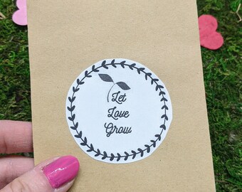 Let love grow Flower Seed packets , Flower paper seeds