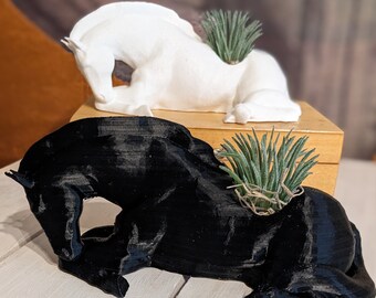 Horse Planter for small succulent or air plant, 3D printed, Indoor gardening