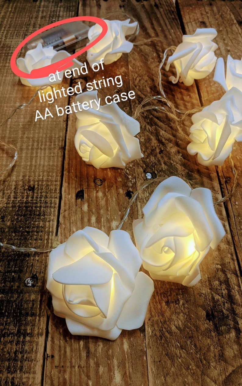 Rose petal LED String Lights, Battery operated Fairy lights for Indoor or patio image 8