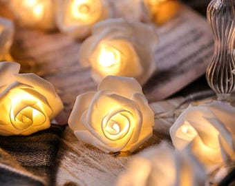 Rose petal LED String Lights, Battery operated Fairy lights for Indoor or patio