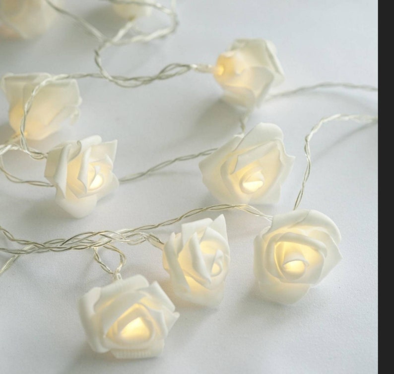 Rose petal LED String Lights, Battery operated Fairy lights for Indoor or patio image 4