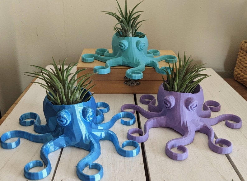 Octopus Planter, 3D Printed, for Indoor Gardening for AIR PLANTS image 1