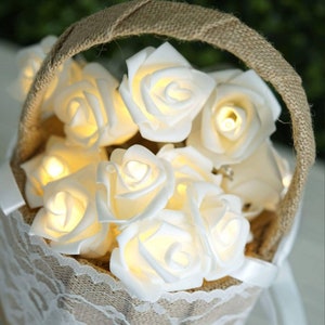 Rose petal LED String Lights, Battery operated Fairy lights for Indoor or patio image 2