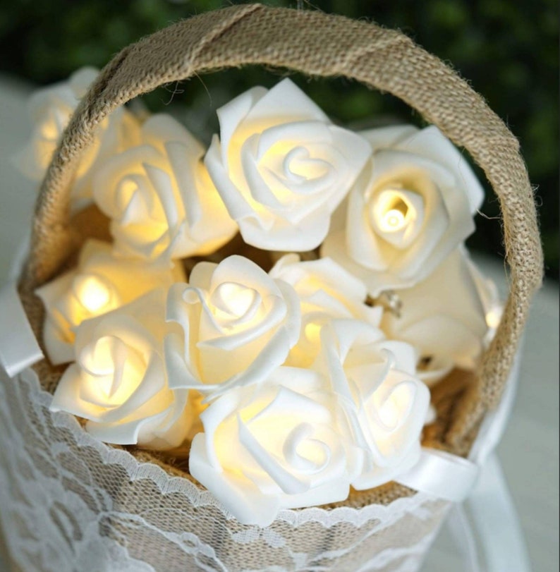 Rose petal LED String Lights, Battery operated Fairy lights for Indoor or patio image 2