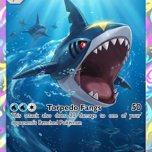 shark pokemon card Sharpedo (163/264) [Sword & Shield: Fusion Strike]  TokenMTG RaritySpecial Illustration Rare Hit Points330 HP Darkness Greedy Fang (70) Draw 2 cards Mega Sharpedo ex 127/094 -