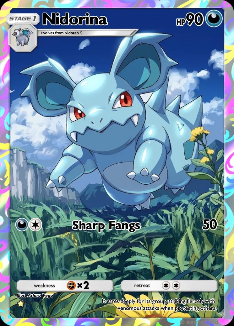 アメリカ購入品 Nidorina Nidorina Full Art - Etsy