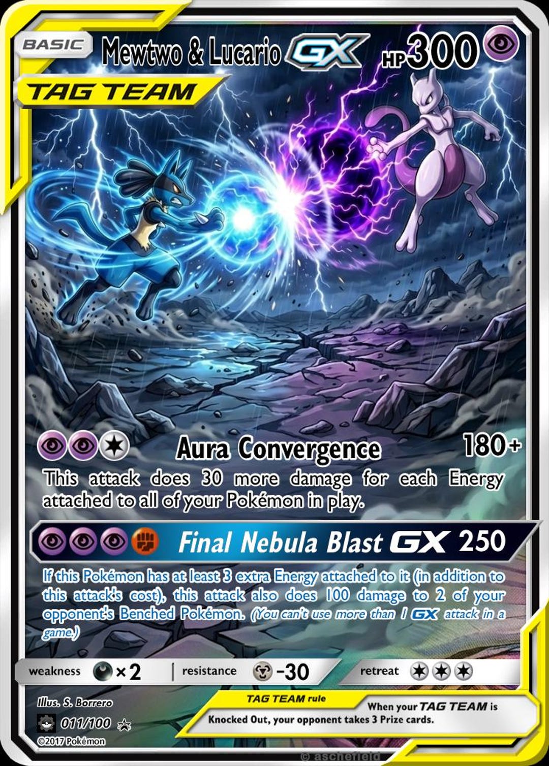 Mewtwo & Lucario GX Tag Team Full Art - Etsy