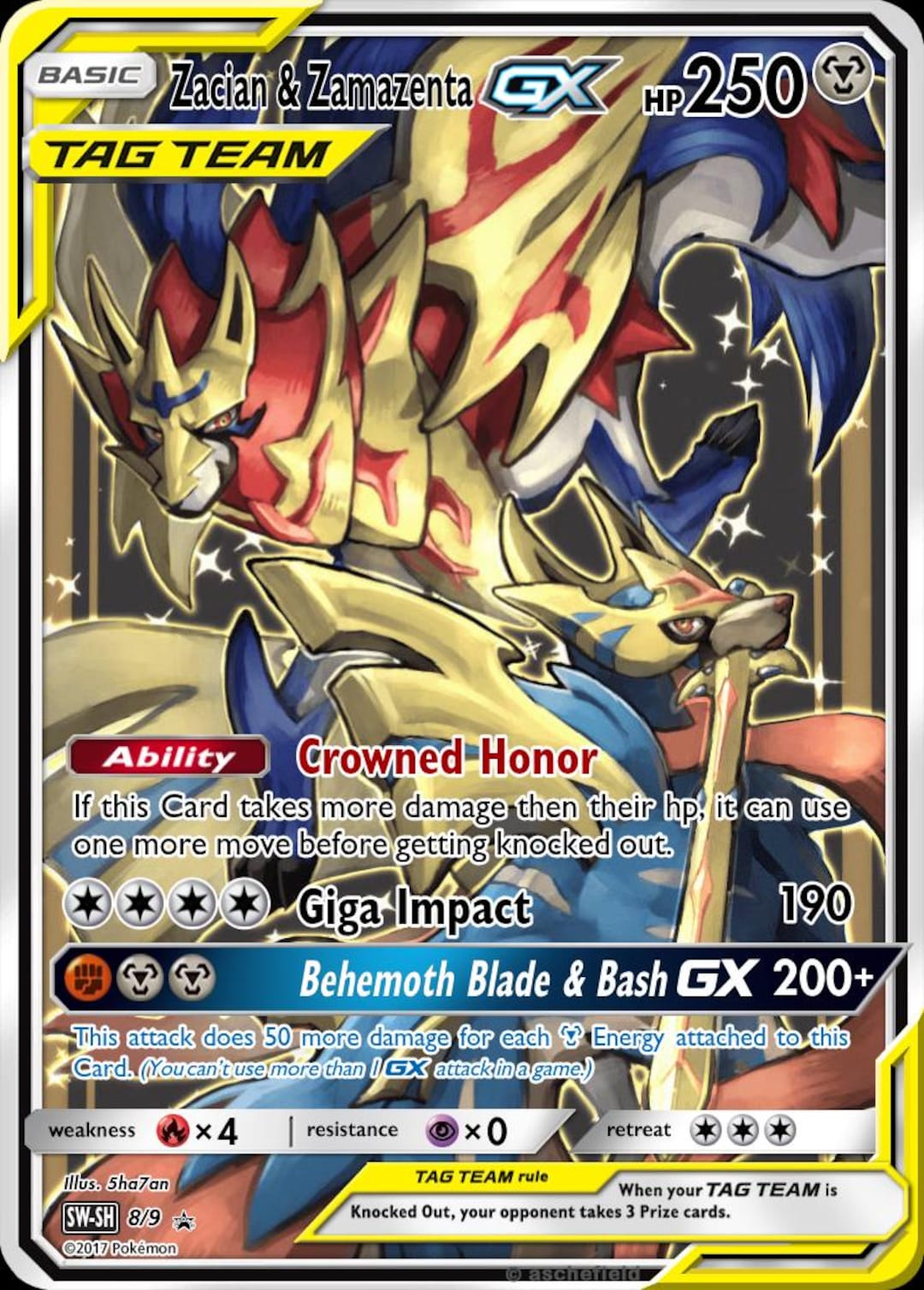 Zacian & Zamazenta GX Tag Team Full Art - Etsy