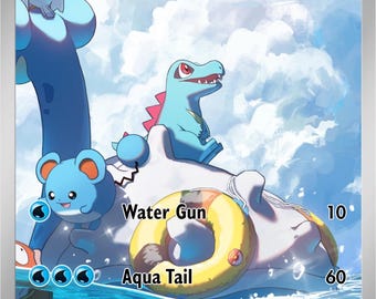 ワニノコ TCG 品質 ポケモン カスタムカード 海と空の知恵 - Etsy 日本