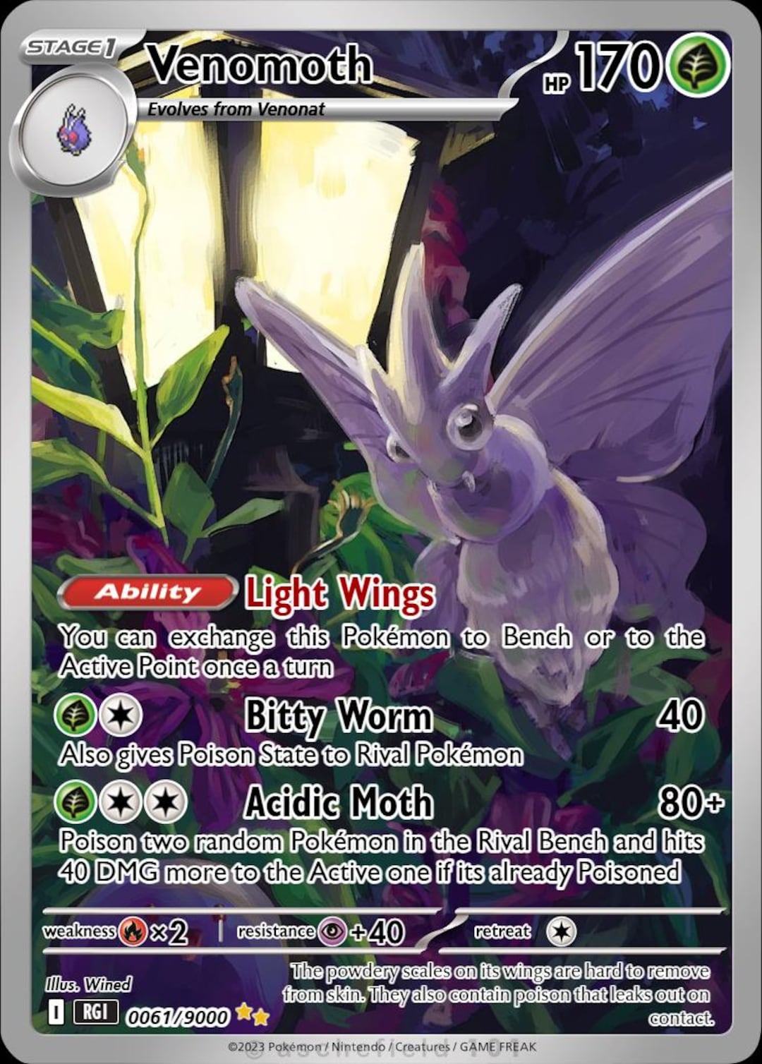 Venomoth Full Art - Etsy