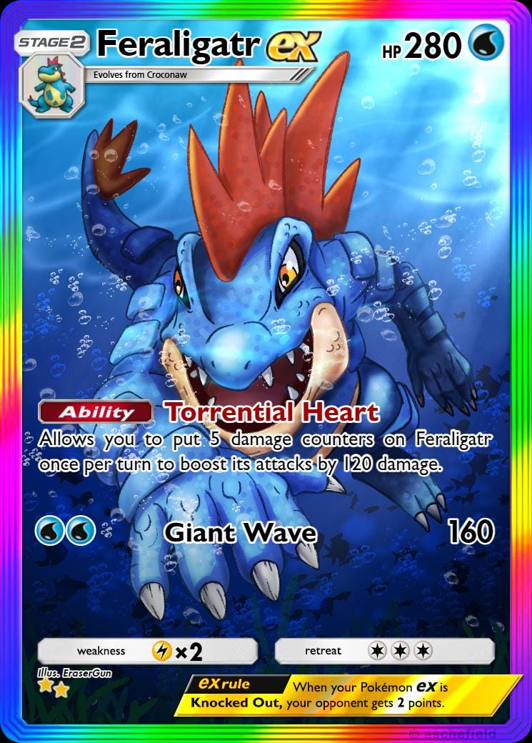 Feraligatr EX Full Art - Etsy