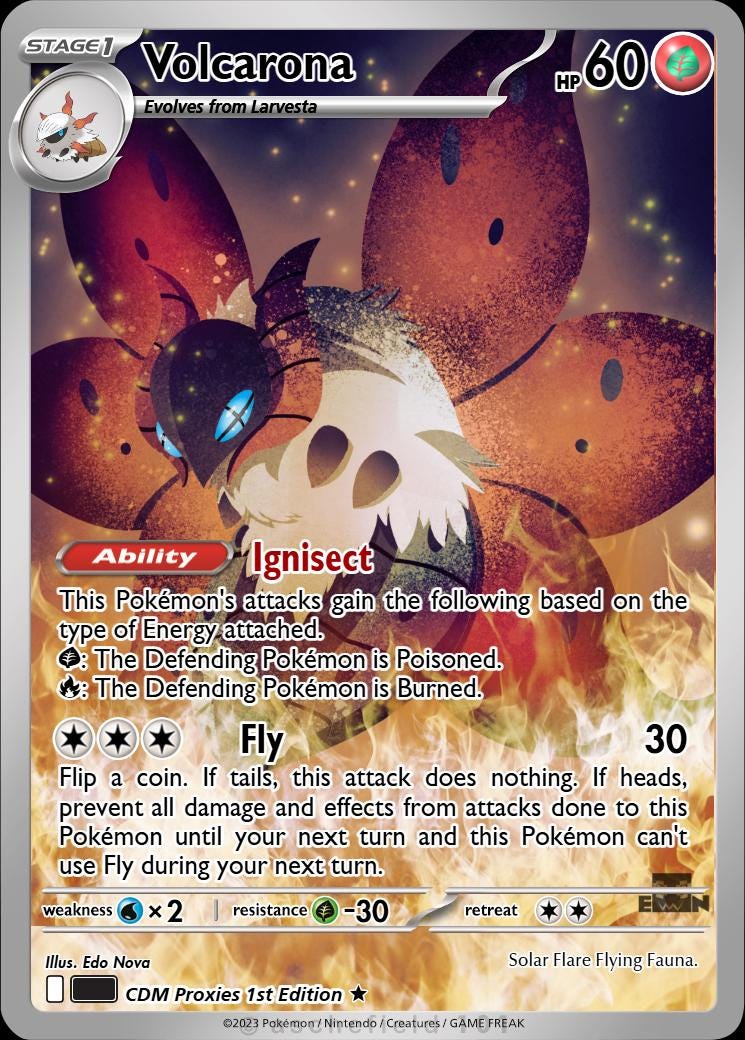 Volcarona Card - Etsy