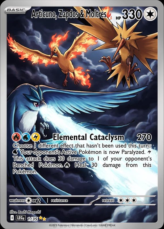 Articuno & Zapdos and Moltres Full Art - Etsy