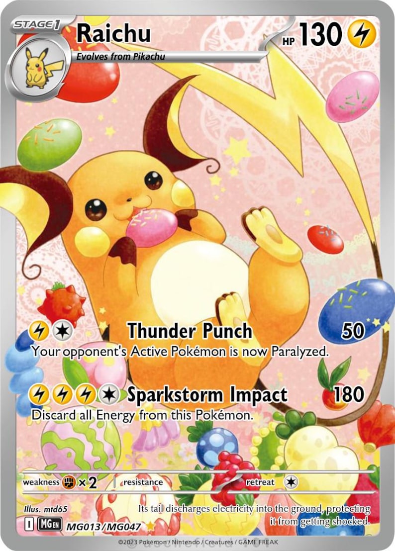 Raichu Full Art - Etsy