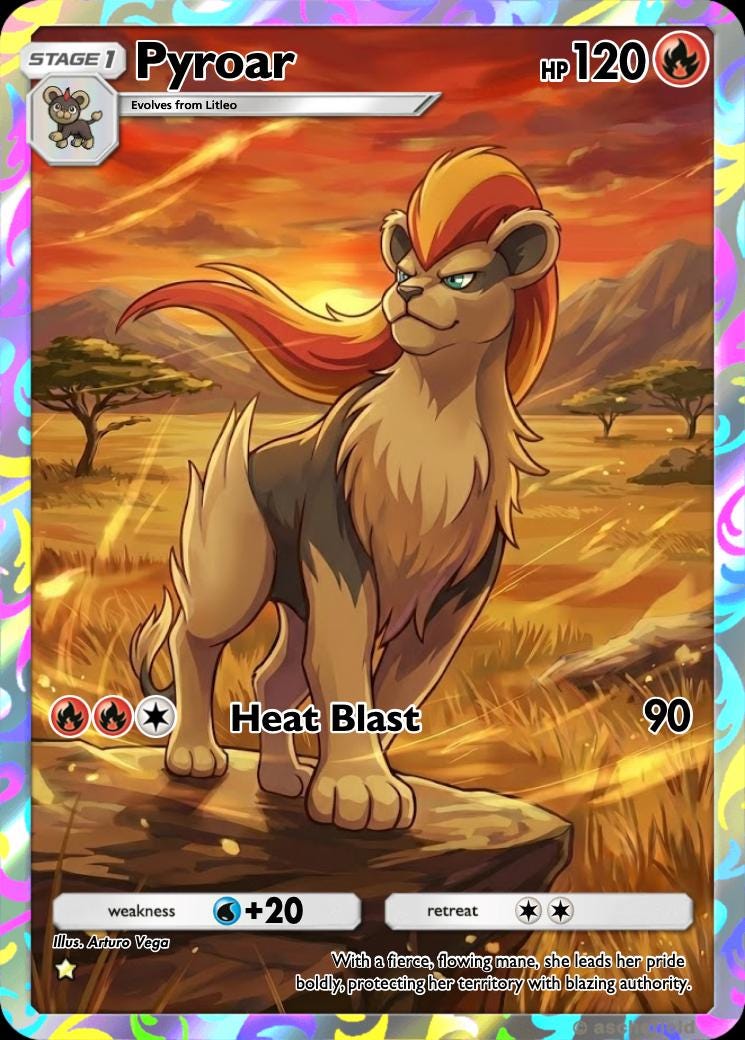 pyroar pokemon card value - (20) - XY Flashfire variation to centering Custom Pokmon Card Starfire's Pyroar