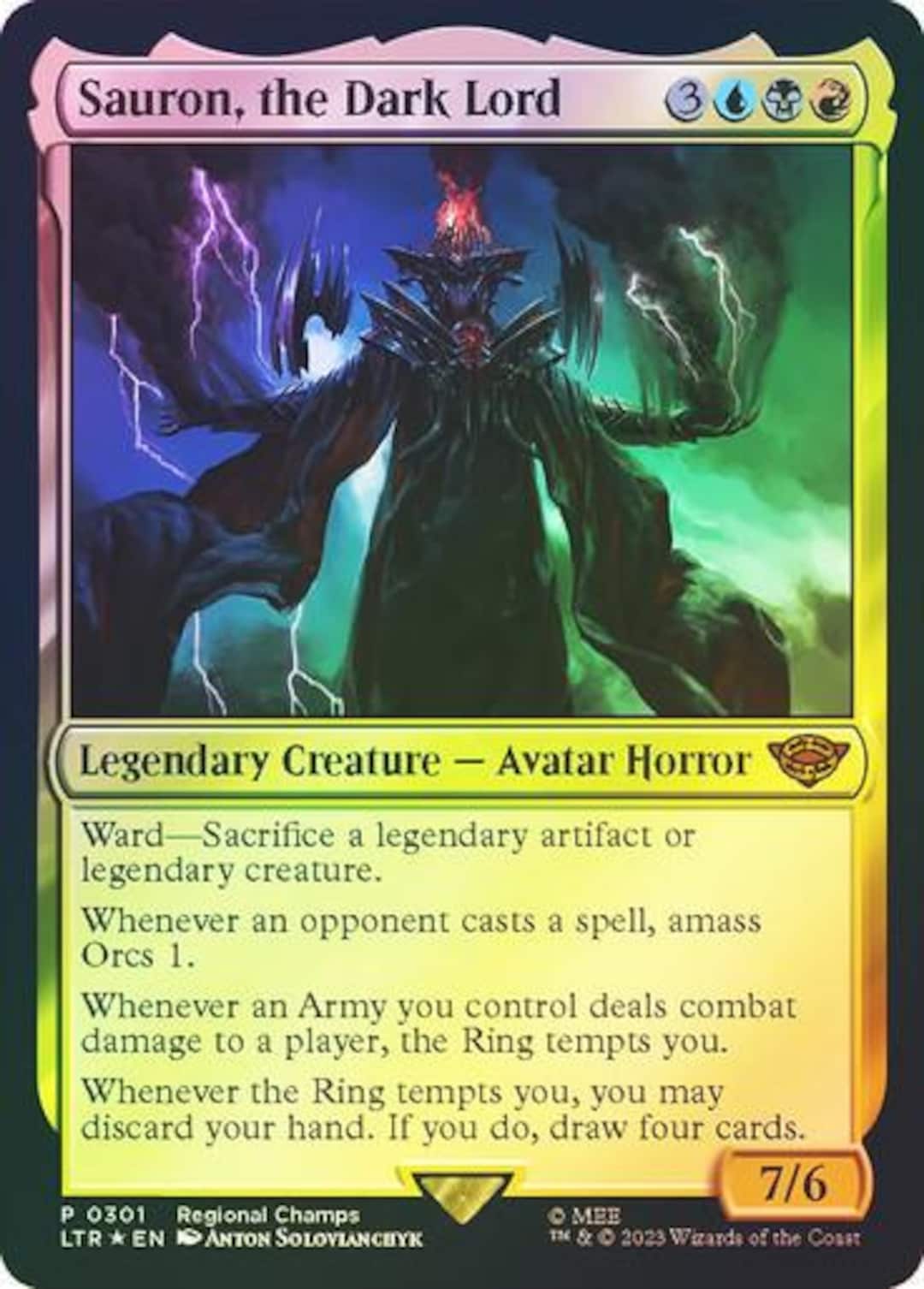 Sauron, the Dark Lord #301 Magic Lord of the Rings Foil Proxy - Etsy