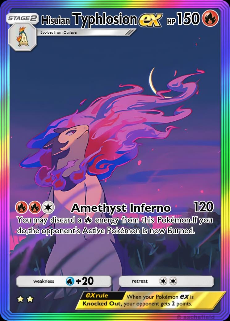 Hisuian Typhlosion Ex Full Art - Etsy