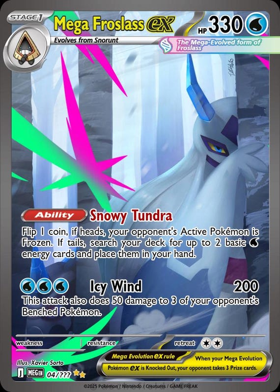 froslass pokemon card price ex 003/182 - Paradox Rift - 2 Lot Water Water Frosty Jail (20+) If you played Candice from your hand during this turn Mega Froslass EX Full Art