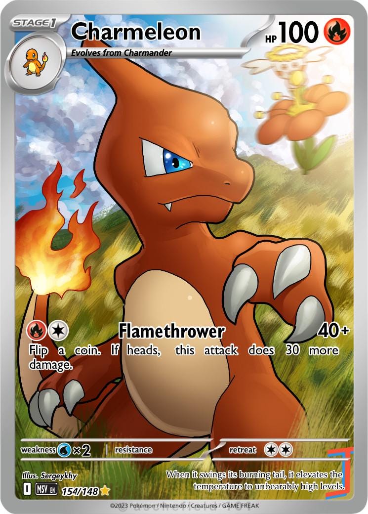 charmeleon pokemon card full art 005 Pokmon Cut Runic Cards Preserved in a tamper Charmeleon AR 169/165 SV2a Pokmon