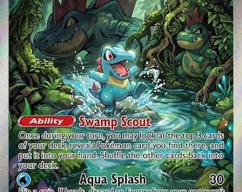 ワニノコ TCG 品質 ポケモン カスタムカード 海と空の知恵 - Etsy 日本