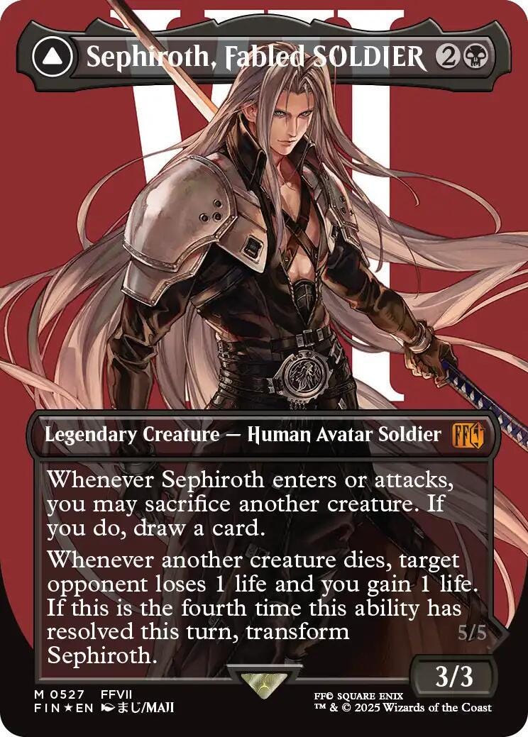 Sephiroth, Fabled SOLDIER [borderless Foil] #527 Proxy - Etsy