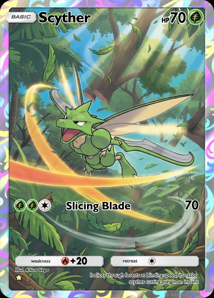 Scyther Full Art Card - Etsy